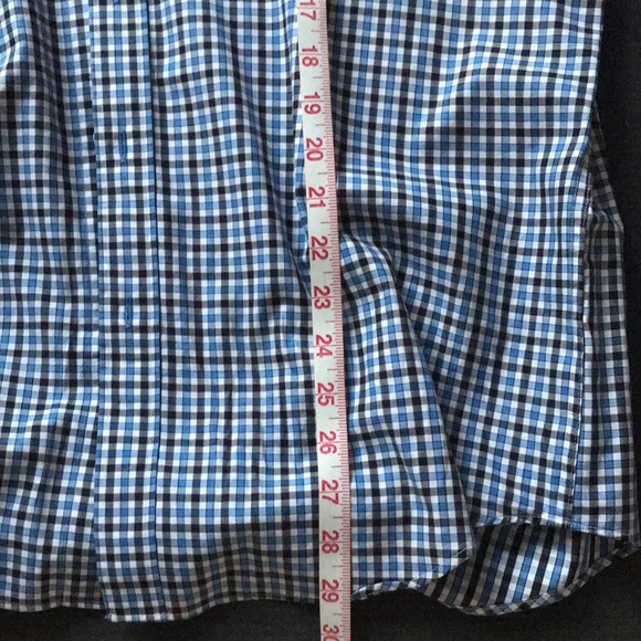 EUC Bugatchi Men’s black/blue/white checkered button down collared shirt - Picture 7 of 7
